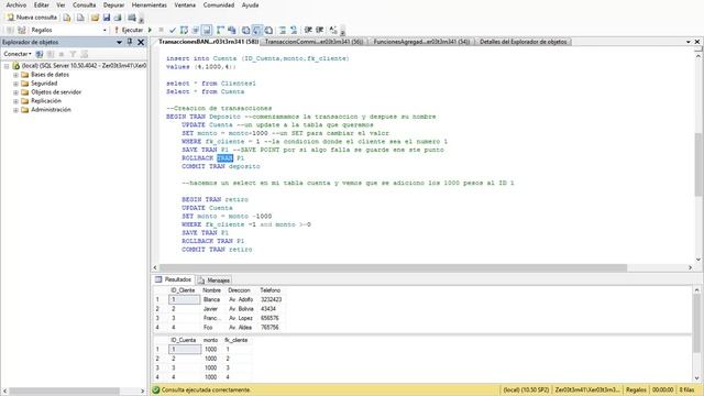 Transaccion ejemplo banco SQL Server смотреть онлайн