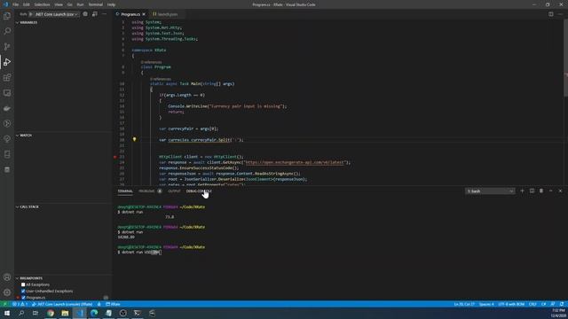 Build Console Apps using DOTNET 5 - xRate Part 4 смотреть онлайн