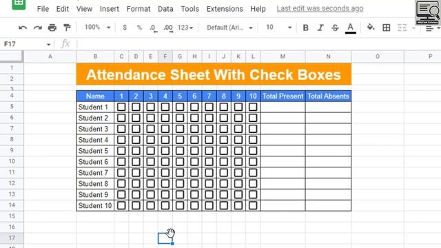 How to Make Attendance Sheet With Check Boxes | MRB Tech Solutions смотреть онлайн