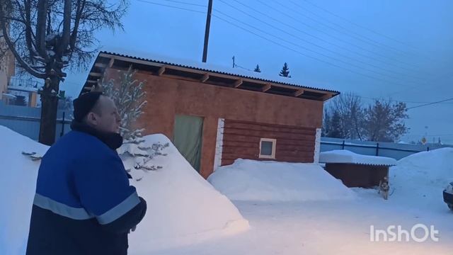 Приехал внук, топим баню. // живемвдеревне//