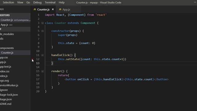 ReactJs Counter Application | Example Change State on Button Click смотреть онлайн