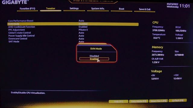 How to enable Virtualization on Gigabyte B550 Bios. смотреть онлайн