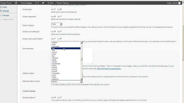 Settings of Wordpress Event Manager Plugin смотреть онлайн