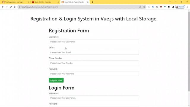 How To Create Dynamic Registration & Login System in Vue.js 3 Using Local Storage. Registration App смотреть онлайн