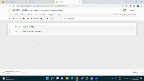 extract zip file in jupyter notebook , python 3