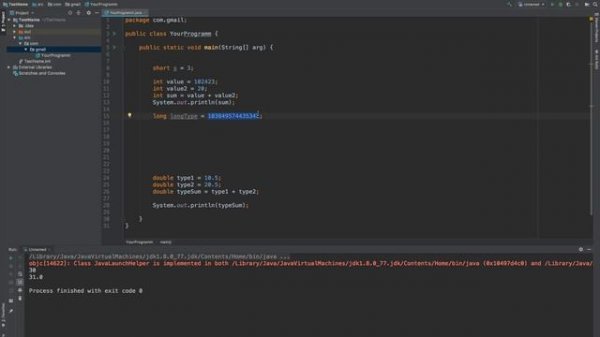 JAVA с нуля, вебинар №1. Основы Java. Основы работы в Idea IDE. Типы данных и базовые операторы.