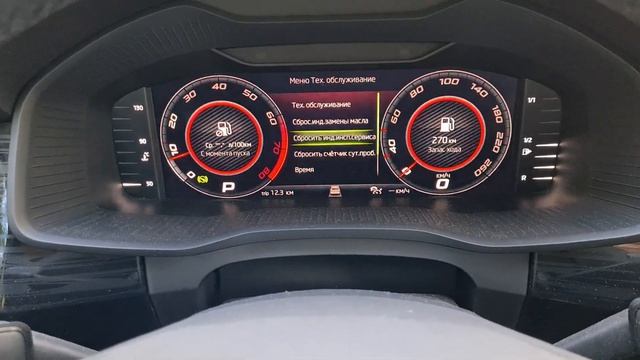 Сброс сервисного интервала Skoda Kodiaq с электронной приборной панелью смотреть онлайн
