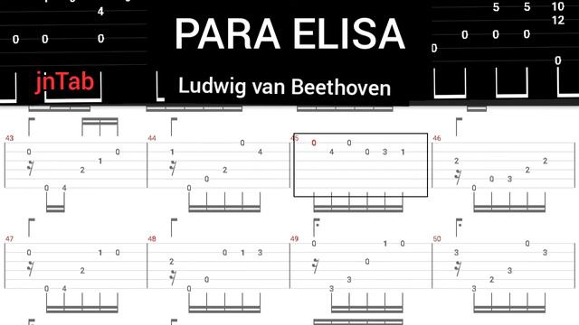 Tutorial-Para Elisa-Fur elise-difícil-guitar tab-Ludwig van Beethoven смотреть онлайн