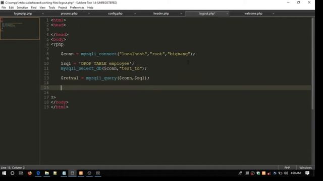 How to Delete table or MYSQL database in PHP смотреть онлайн