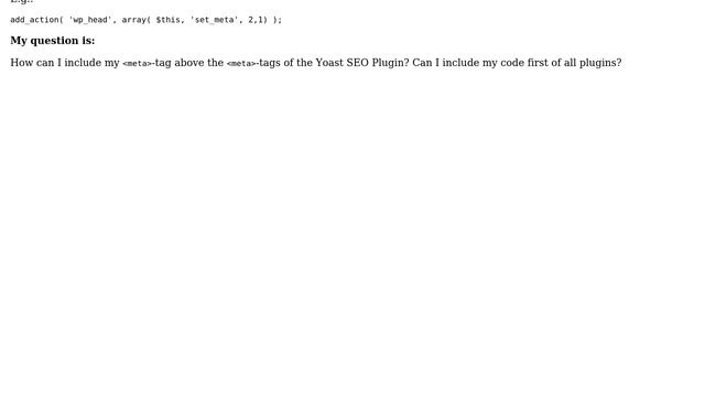Wordpress: action hook wp_head higher priority as all other plugins/hooks (2 Solutions!!) смотреть онлайн