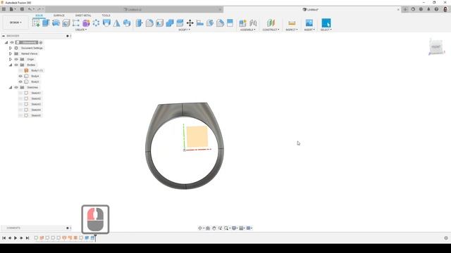 J.3. Кольцо с печаткой во Fusion 360 / Signet ring in Fusion 360 смотреть онлайн