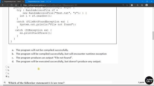 NPTEL Programming in Java Week 7 Quiz Assignment Solutions || August 2020 || Swayam смотреть онлайн