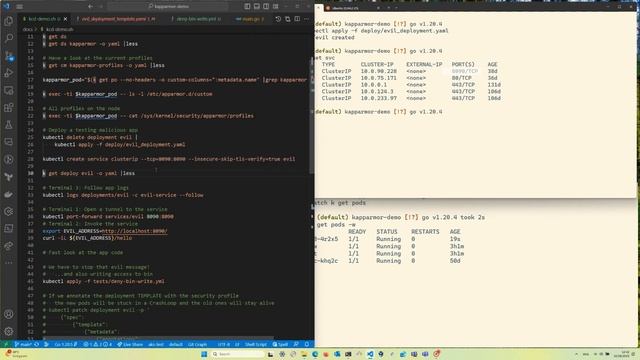Kapparmor demo - apply an AppArmor profile to a Kubernetes deployment смотреть онлайн