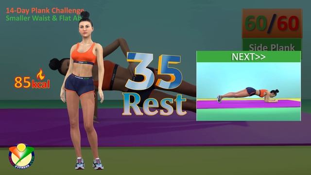 14-DAY PLANK CHALLENGE FOR FULL BODY FAT BURN (Smaller Waist and Flat Abs) смотреть онлайн