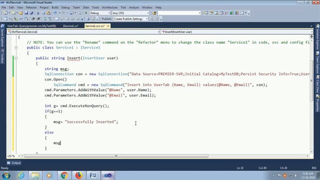WCF Tutorial Step by Step | insert record into sql server using wcf services in asp.net c#. смотреть онлайн