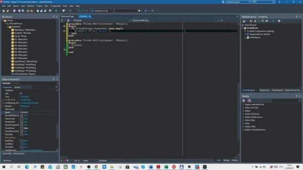 Delphi создание простого текстового редактора