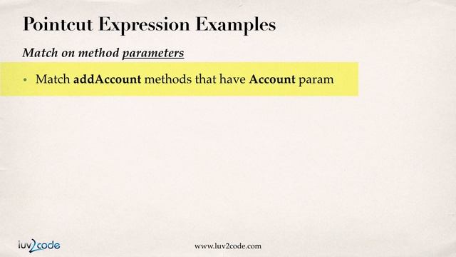 Match Method Parameter Types: AOP Spring Tutorial - Spring Framework Tutorial смотреть онлайн