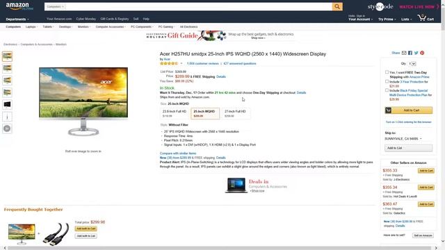 Amazon Price Drop! Acer H257HU smidpx 25-Inch IPS WQHD (2560 x 1440) Widescreen Display Save $80! смотреть онлайн