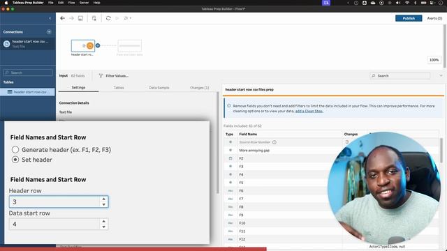 Set header and data start row for CSV/Text Files in Tableau Prep | New in tableau 2023.3 смотреть онлайн