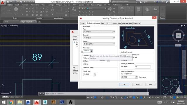 AutoCAD 2016 tutorijal 6.2 kotni stil смотреть онлайн