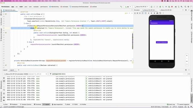 Requesting Permission at Runtime in Android смотреть онлайн