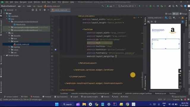 Modern Dashboard Design in Android Studio using CardView | XML Material UI Design смотреть онлайн