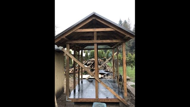 Как построить ДРОВНИК своими руками | How to build a FIREWOOD SHED | Firewood storage смотреть онлайн