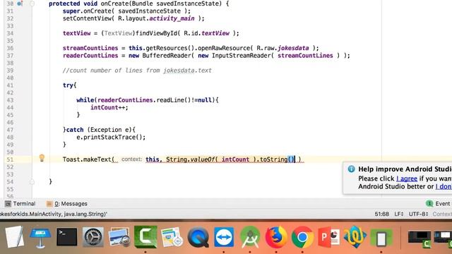 How To Load First Line In A Text File To A TextView - Part 1 Java Code In Day 4 Of My Online Course