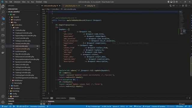 Get data from form to controller update Laravel 9 | HR System смотреть онлайн