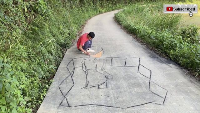 3D Street Art / Street Painting / Sidewalk Chalk Art / Optical Illusion Art [From nowhere] смотреть онлайн