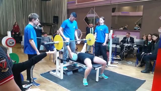 Скрекель Ольга. Жим лежа 3 подход Невский кубок 18.12.16 смотреть онлайн