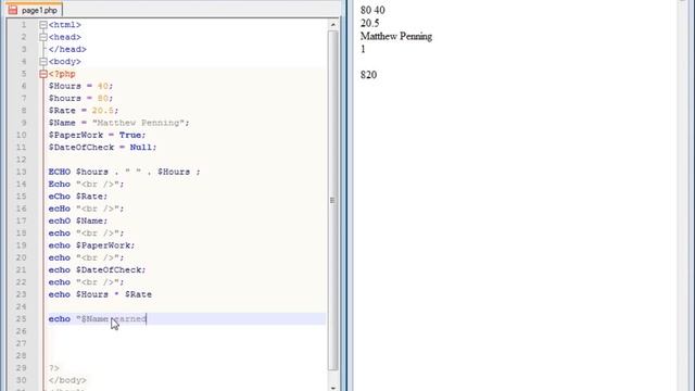 PHP Lesson 9 - Concatenating Data Types смотреть онлайн