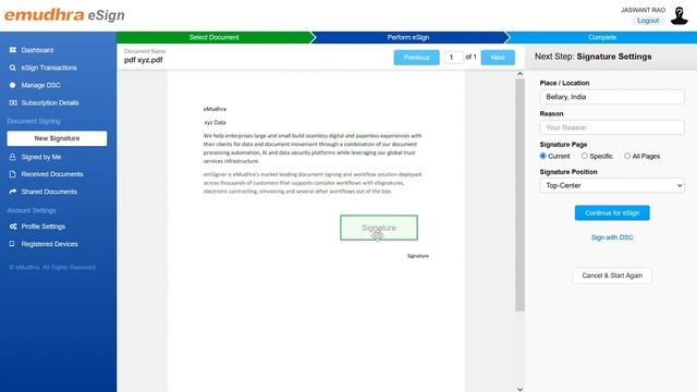 How to Sign a Document Using eMudhra’s eSign Service смотреть онлайн