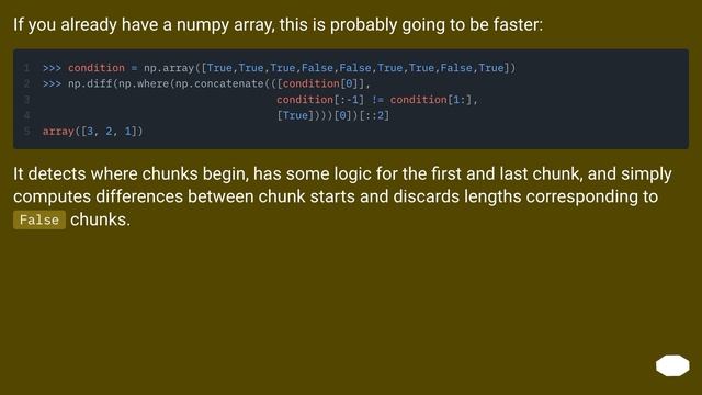 Count consecutive occurences of values varying in length in a numpy array смотреть онлайн