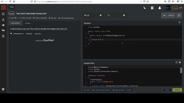 Code Wars C# 8kyu: You Can't Code Under Pressure 1 смотреть онлайн