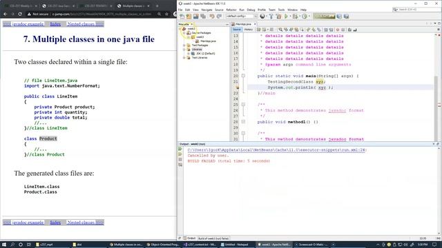 3.2 Multiple classes in one java file смотреть онлайн