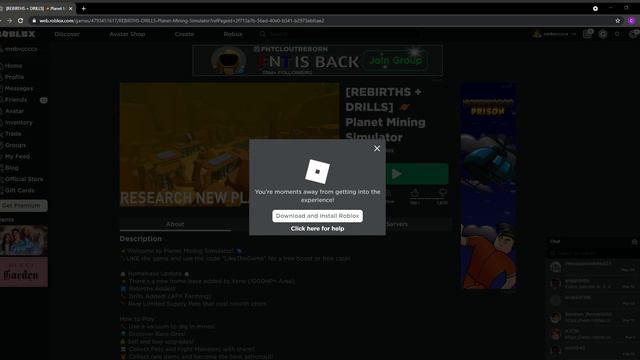 REBIRTHS + DRILLS 🪐Planet Mining Simulator Roblox Google Chrome 2021 06 01 10 46 06 смотреть онлайн