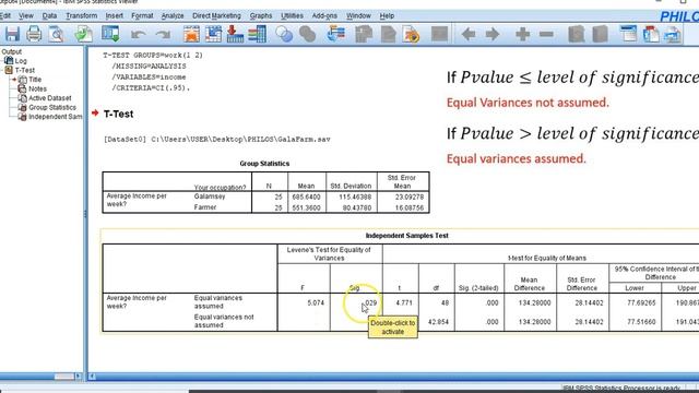 SPSS: Independent Samples t-Test (Galamsey prefered to Farming in Ghana?) смотреть онлайн