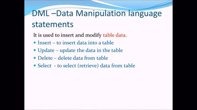 SQL-DDL, DML, DCL & TCL statements смотреть онлайн