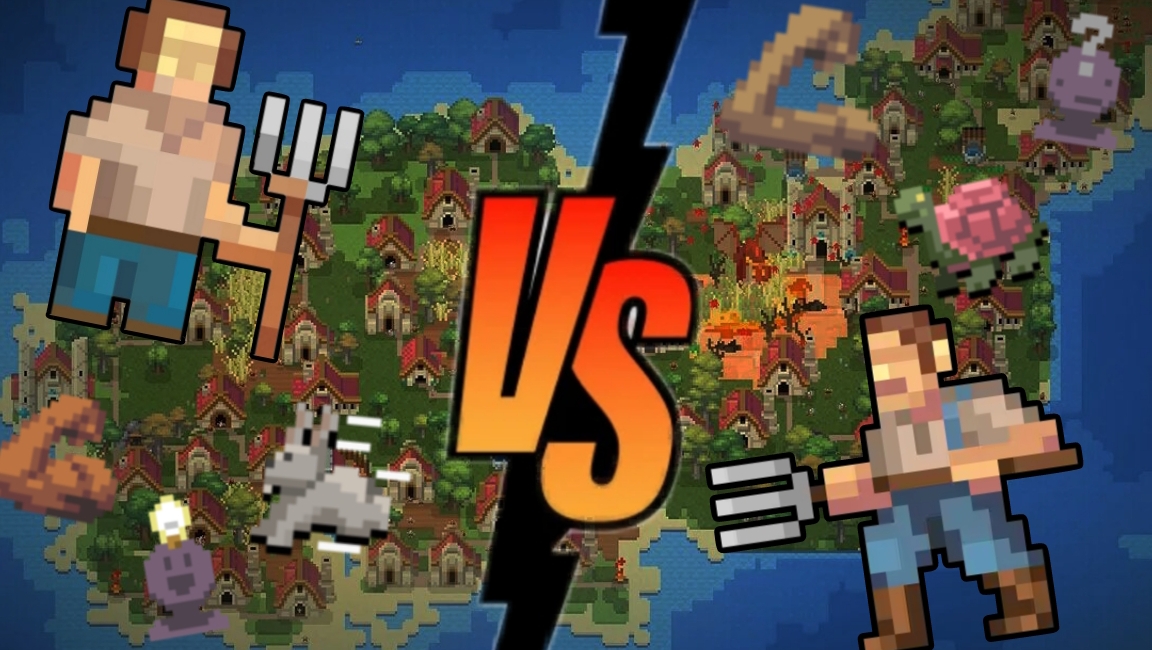 Лучшие против Неудачников в WorldBox - противостояние в WorldBox