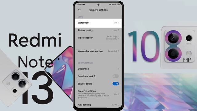 How to Remove Redmi Note 13 Camera Watermark | Camera Name & Watermark Setting in Redmi Note 13 5g смотреть онлайн