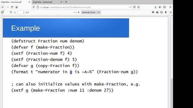Structs in lisp смотреть онлайн