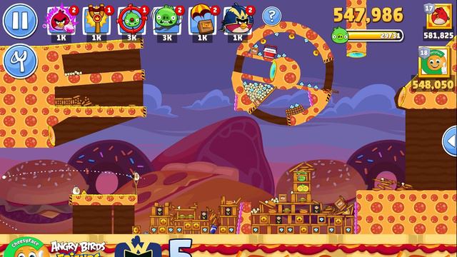 Level 5 - Three Stars Walkthrough NO POWER-UP Angry Birds Friends Piggy Meal Tournament 1303 смотреть онлайн