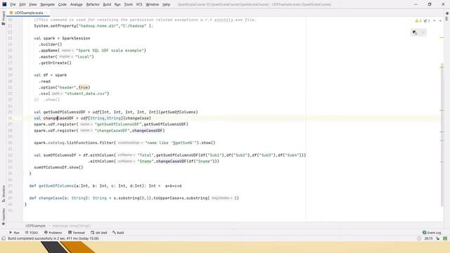 UDF creation and usage in Spark SQL | DataFrame | Spark with Scala смотреть онлайн