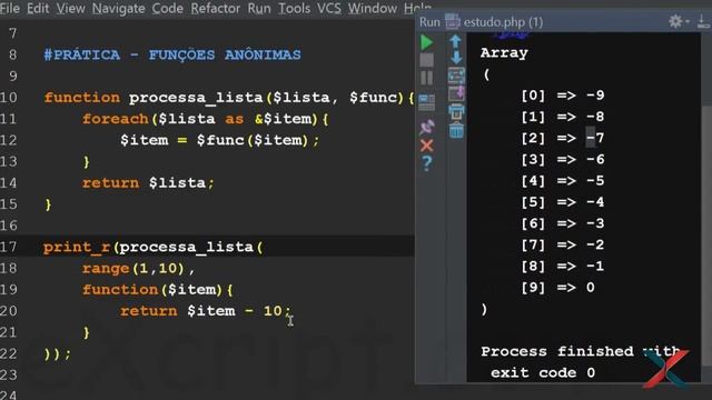 Curso de PHP - Aula 78 - Funções Anônimas na Prática - eXcript смотреть онлайн