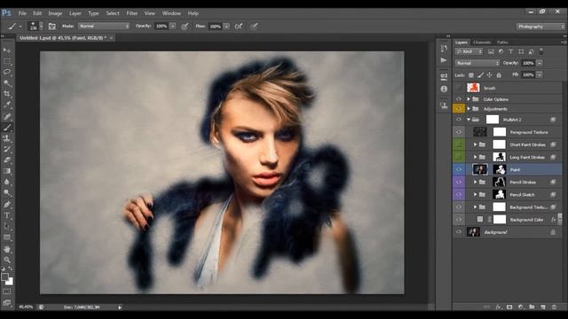 MultiArt 2 Photoshop Action Tutorial смотреть онлайн