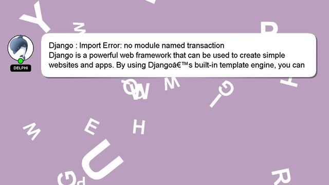 Django : Import Error: no module named transaction смотреть онлайн