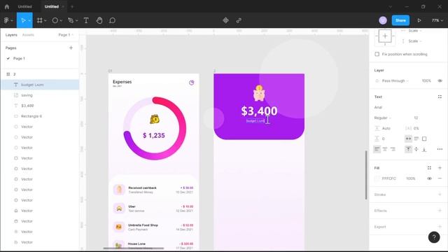 Budget calculation Financial App Design In Figma | Figma App Design Tutorial | UI/UX Design смотреть онлайн