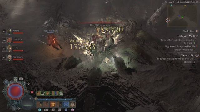 Diablo IV : 4 co-op nightmare dungeon 58 lvl - Tempest Roar bsr unique helmet drop! смотреть онлайн