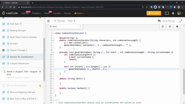 LeetCode Iterator for Combination. LeetCoding August challenge #13 - JAVA смотреть онлайн